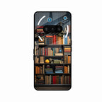 Colorful Bookshelf Art Glass Case Cover for Nothing Phone 3a