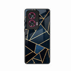 Midnight Gold Geometric Premium Glass Phone Case for Motorola G96 5G