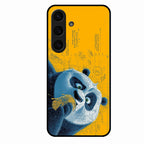 Cute Panda Sketch Premium Glass Phone Case for Samsung Galaxy S25 Plus 5G