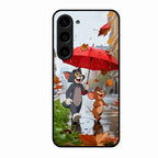 Rainy Day Cartoon Glass Phone Case for Samsung Galaxy S23 5G