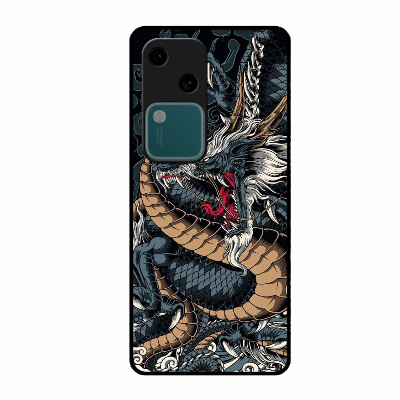 Midnight Dragon Glass Phone Case for Vivo V30 5G
