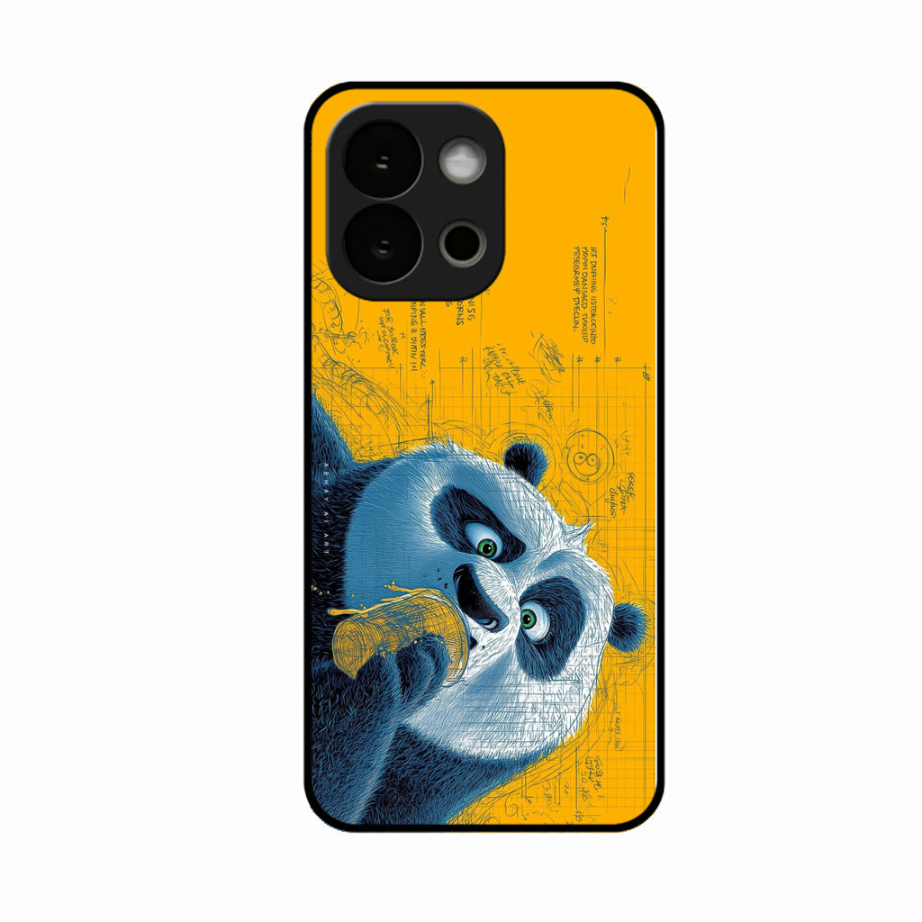 Cute Panda Sketch Premium Glass Phone Case for Oneplus 13S 5G