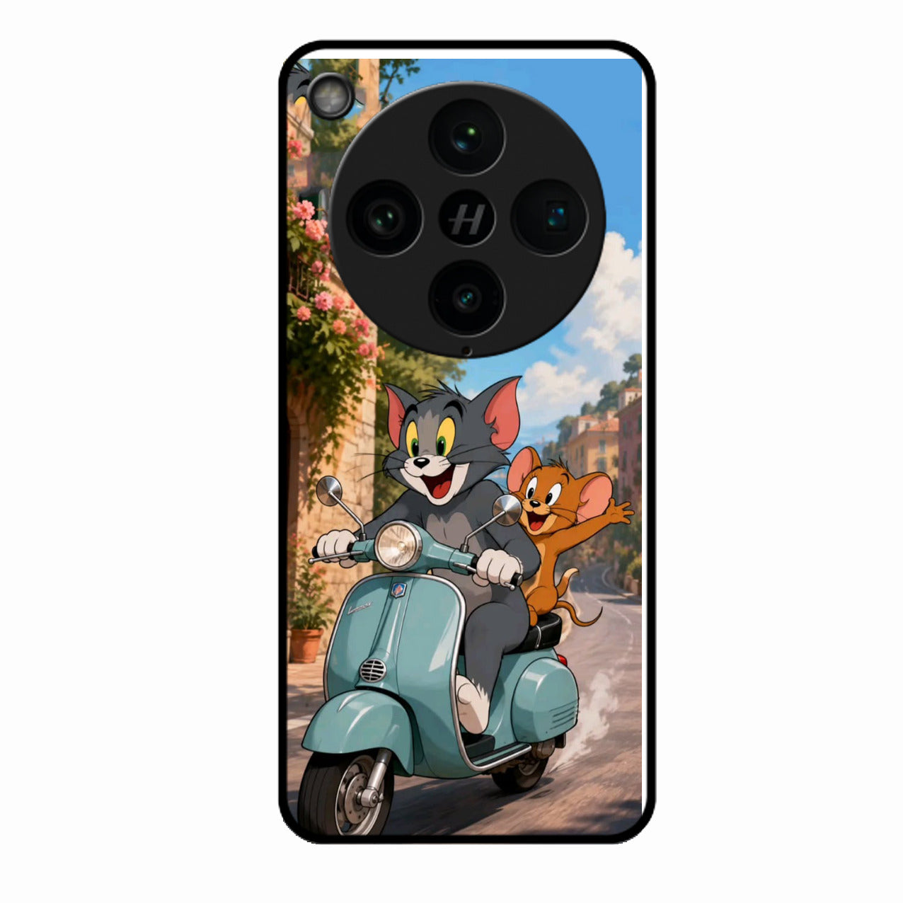 Cartoon Scooter Adventure Premium Glass Phone Case for Oppo Find X8 Pro 5G