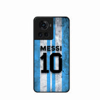 Blue Stripes Number 10 Football Glass Phone Case for Oneplus 10R 5G
