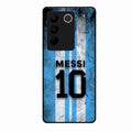 Blue Stripes Number 10 Football Glass Phone Case for Vivo V27 Pro 5G