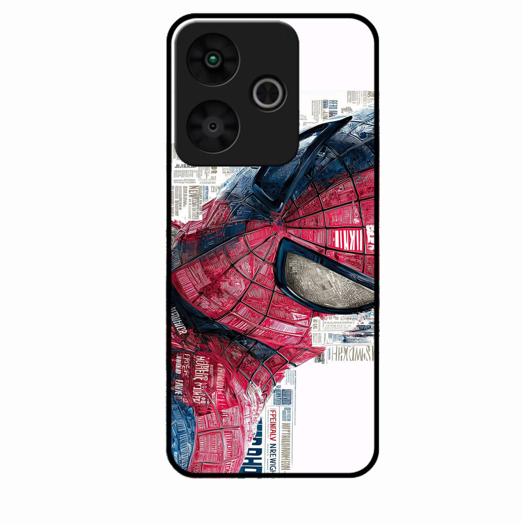 Red Blue Web Hero Glass Phone Cover for Redmi 13 5G