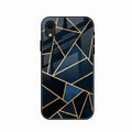 Midnight Gold Geometric Premium Glass Phone Case for iPhone XR