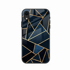 Midnight Gold Geometric Premium Glass Phone Case for iPhone XR