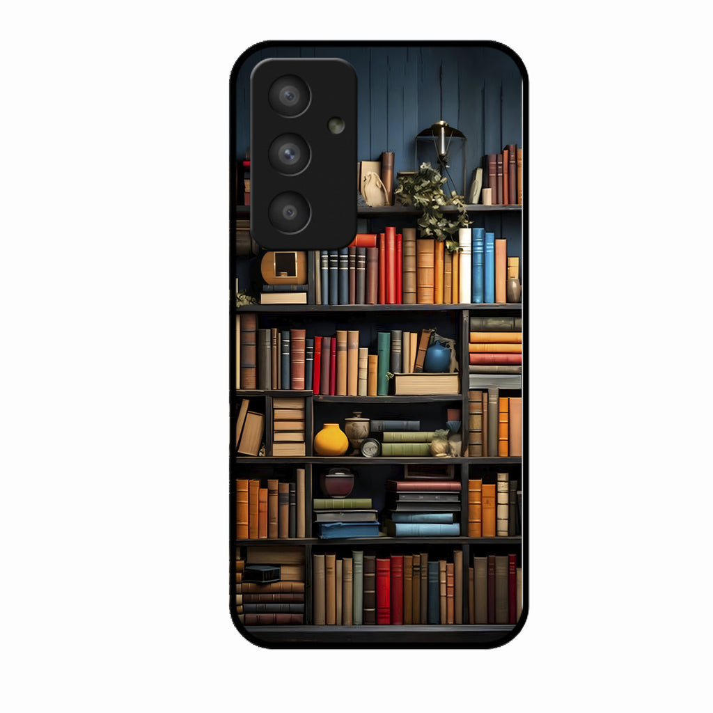 Colorful Bookshelf Art Glass Case Cover for Samsung Galaxy A54 5G