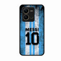Blue Stripes Number 10 Football Glass Phone Case for Vivo V25 5G
