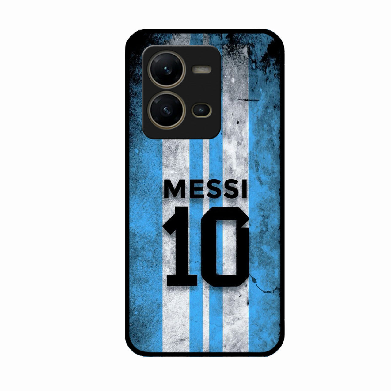 Blue Stripes Number 10 Football Glass Phone Case for Vivo V25 5G