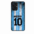 Blue Stripes Number 10 Football Glass Phone Case for Redmi 13C 5G