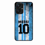 Blue Stripes Number 10 Football Glass Phone Case for Redmi 13C 5G