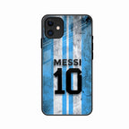 Blue Stripes Number 10 Football Glass Phone Case for iPhone 12 mini