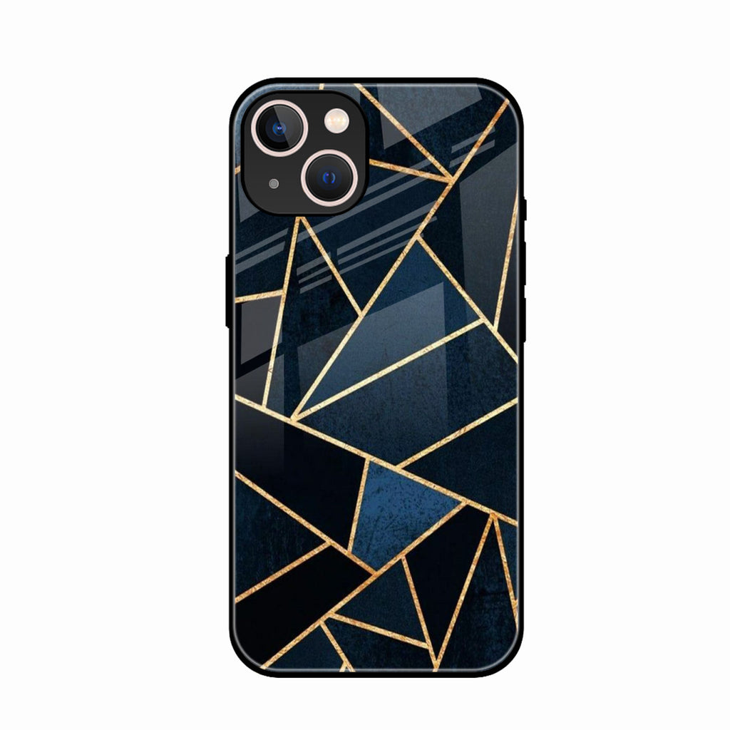 Midnight Gold Geometric Premium Glass Phone Case for iPhone 14 Plus
