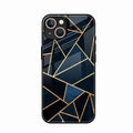 Midnight Gold Geometric Premium Glass Phone Case for iPhone 14 Plus