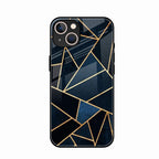 Midnight Gold Geometric Premium Glass Phone Case for iPhone 14 Plus