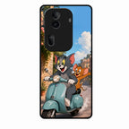 Cartoon Scooter Adventure Premium Glass Phone Case for Oppo Reno 11 Pro 5G