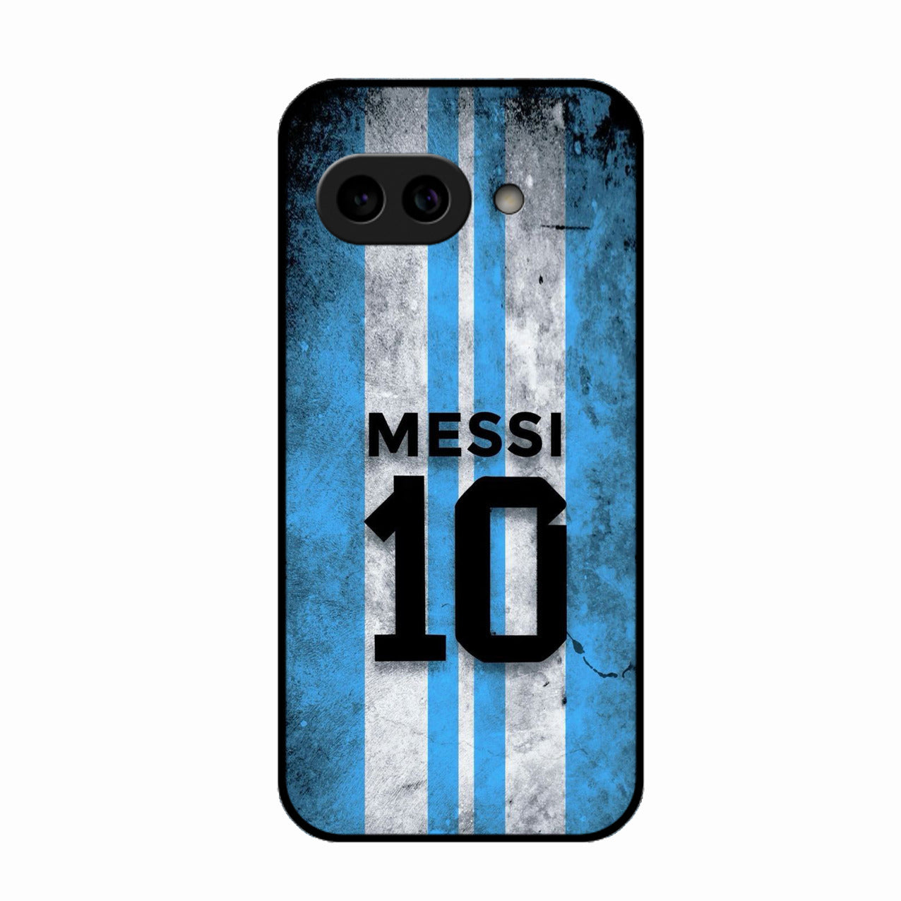 Blue Stripes Number 10 Football Glass Phone Case for Google Pixel 9A 5G