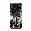 Black Gold Marble Glass Phone Case for iPhone 17 Pro