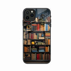 Colorful Bookshelf Art Glass Case Cover for iPhone 11 Pro Max
