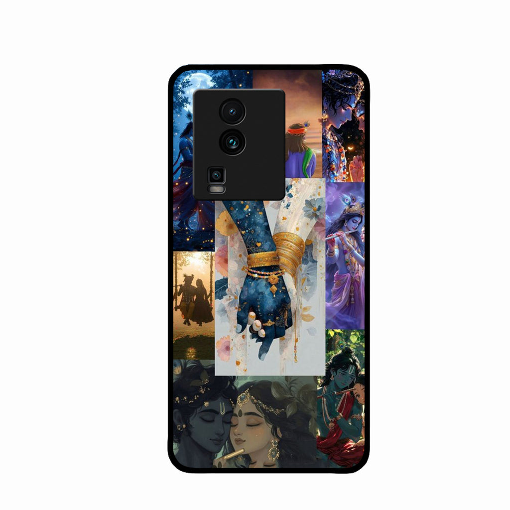 Eternal Radha Krishna Love Glass Phone Case for iQOO Neo 7 5G