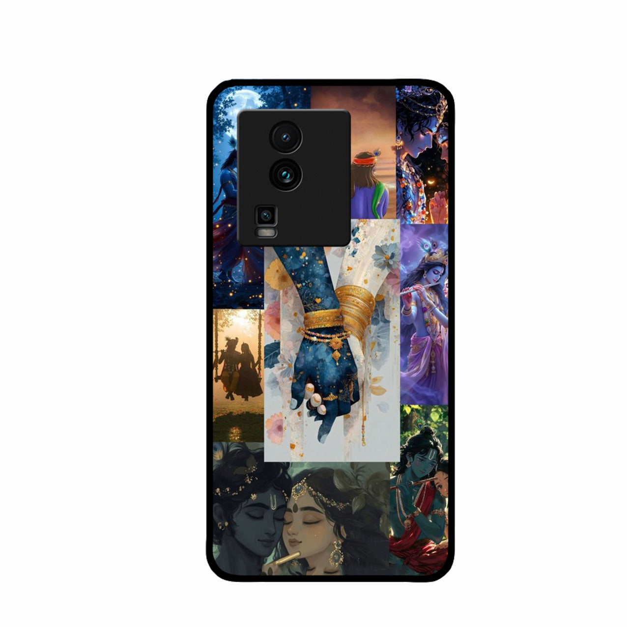 Eternal Radha Krishna Love Glass Phone Case for iQOO Neo 7 5G