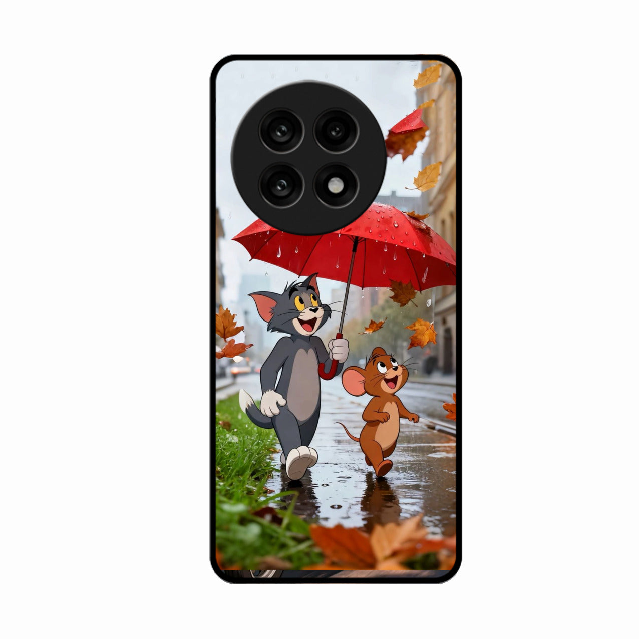 Rainy Day Cartoon Glass Phone Case for Oneplus 13R 5G