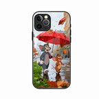 Rainy Day Cartoon Glass Phone Case for iPhone 12 Pro