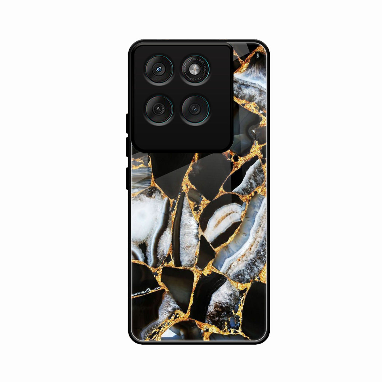 Black Gold Marble Glass Phone Case for Motorola Edge 70 5G