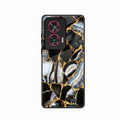 Black Gold Marble Glass Phone Case for Motorola G96 5G