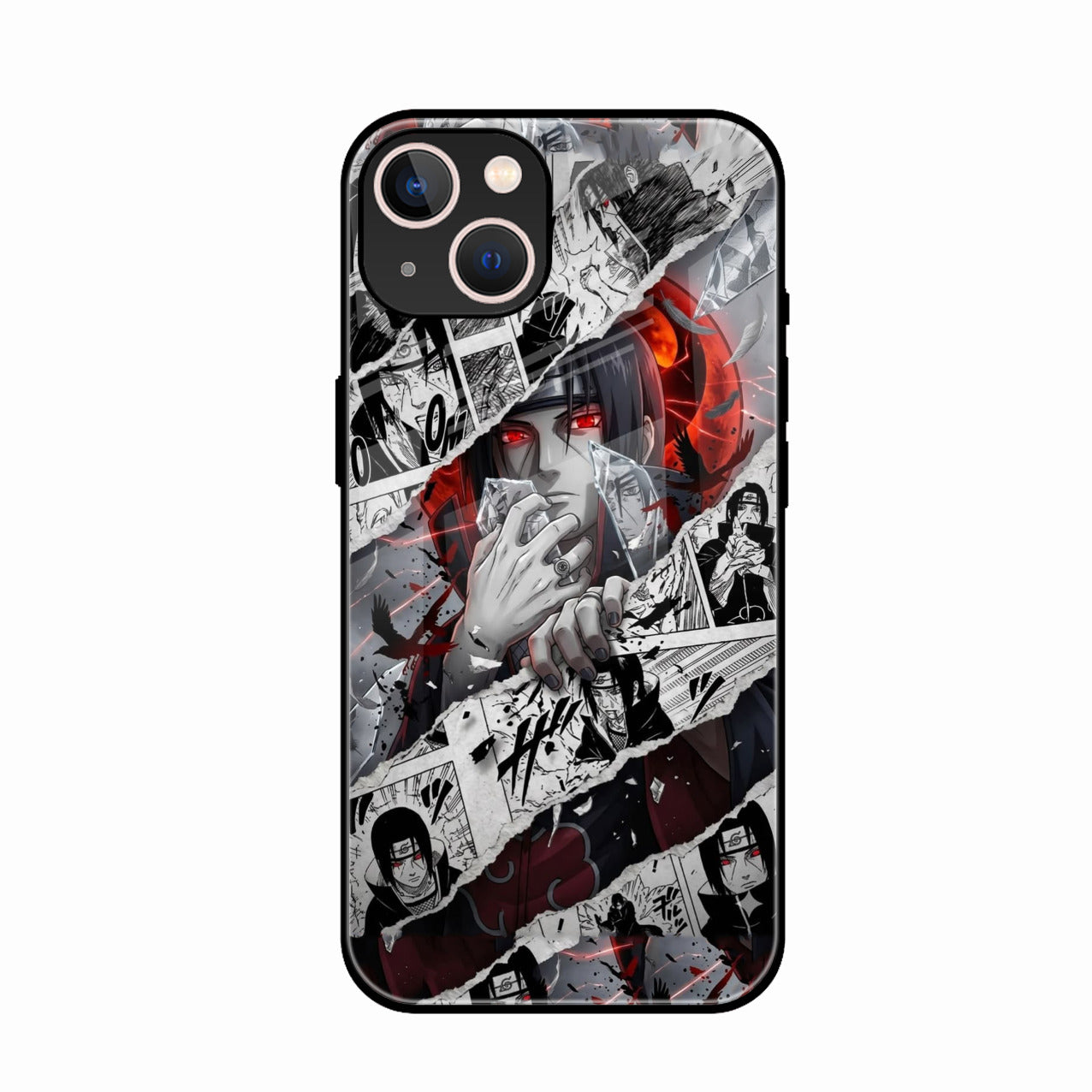 Itachi Uchiha Manga Collage Glass Phone Case for iPhone 13
