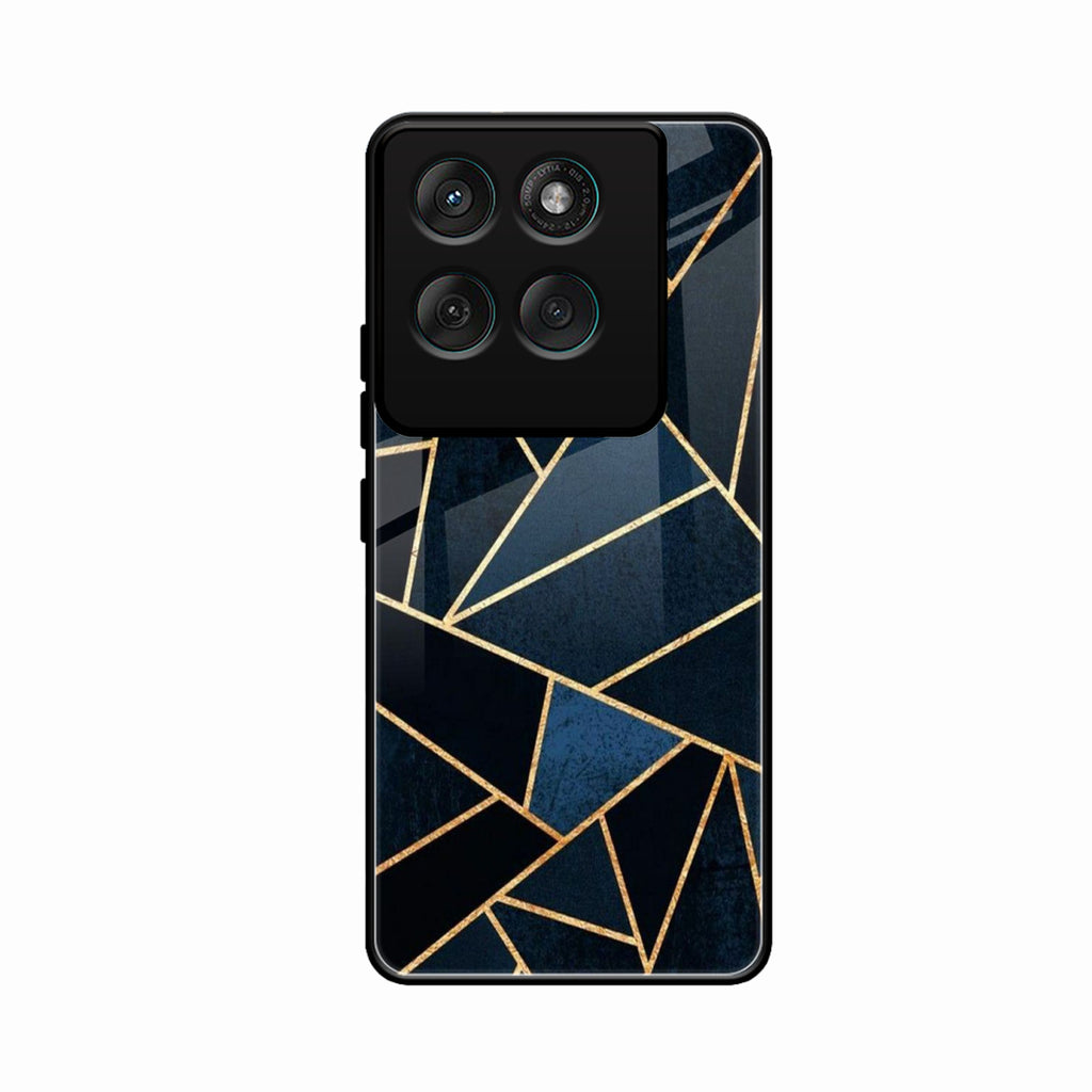 Midnight Gold Geometric Premium Glass Phone Case for Motorola Edge 70 5G