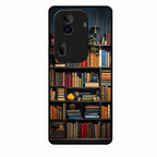Colorful Bookshelf Art Glass Case Cover for Oppo Reno 11 Pro 5G