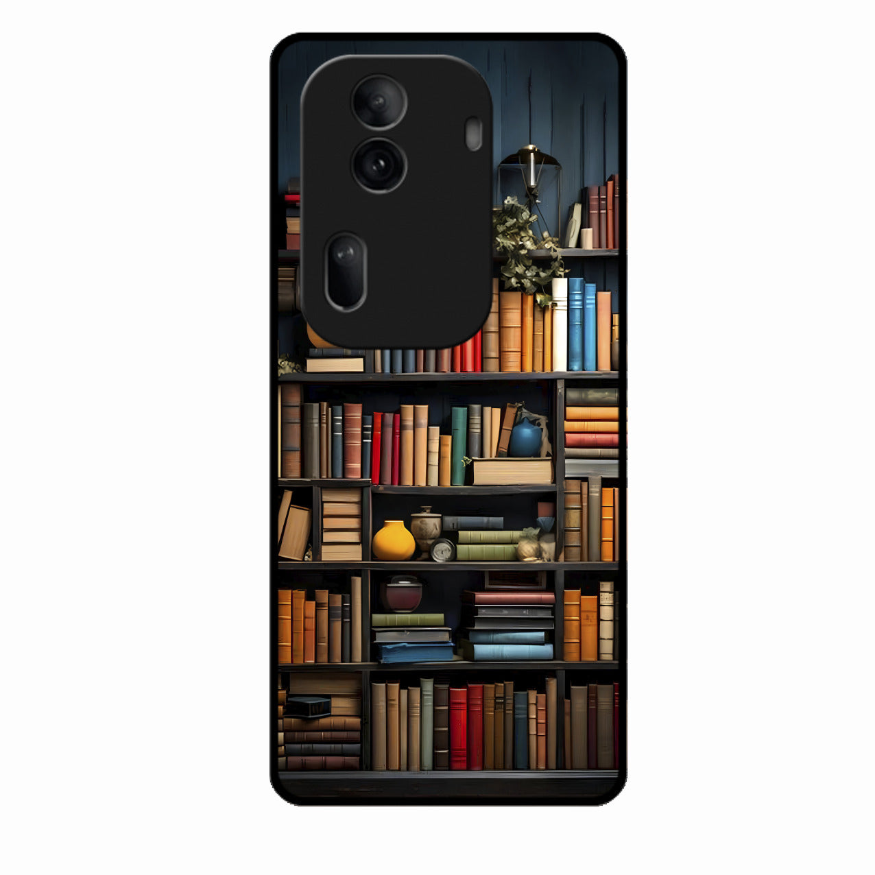 Colorful Bookshelf Art Glass Case Cover for Oppo Reno 11 Pro 5G
