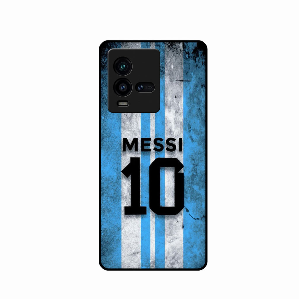 Blue Stripes Number 10 Football Glass Phone Case for Motorola Edge 40 5G