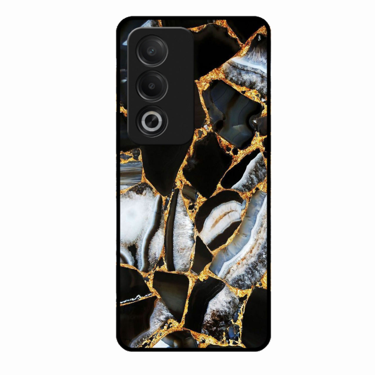 Black Gold Marble Glass Phone Case for Oppo K12X 5G