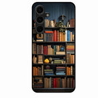 Colorful Bookshelf Art Glass Case Cover for Samsung Galaxy S24 Fe 5G