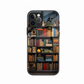 Colorful Bookshelf Art Glass Case Cover for iPhone 13 Pro