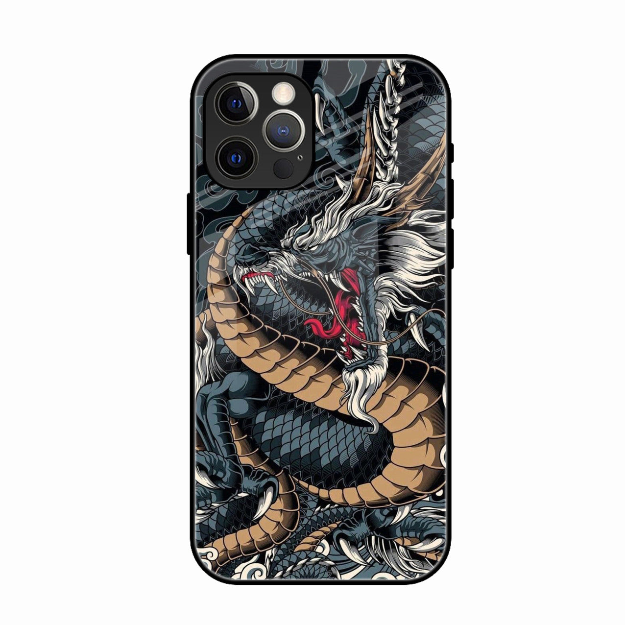 Midnight Dragon Glass Phone Case for iPhone 16 Pro Max