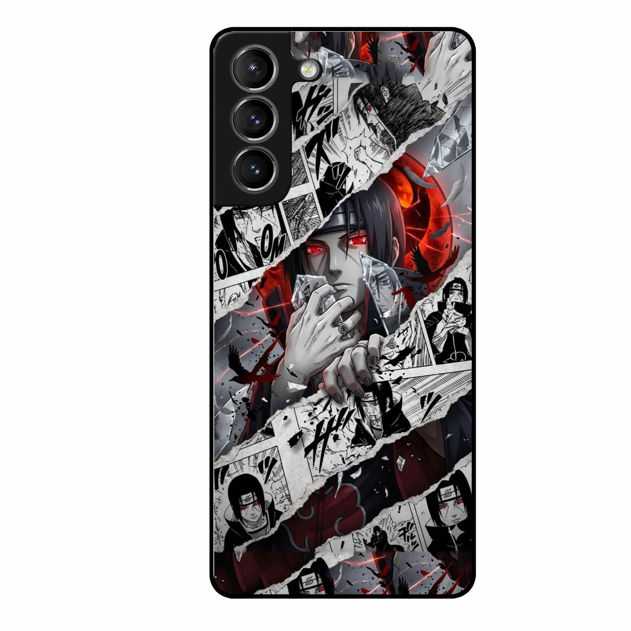 Itachi Uchiha Manga Collage Glass Phone Case for Samsung Galaxy S21