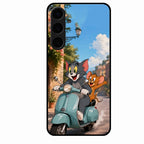 Cartoon Scooter Adventure Premium Glass Phone Case for Samsung Galaxy S24 Plus 5G