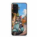 Cartoon Scooter Adventure Premium Glass Phone Case for Vivo Y75 4G