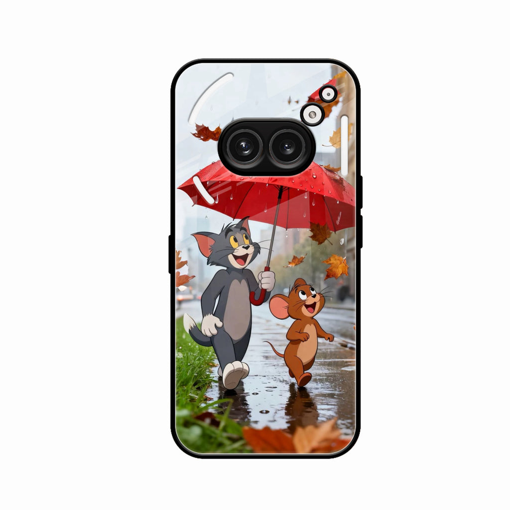 Rainy Day Cartoon Glass Phone Case for Nothing Phone 2a Plus