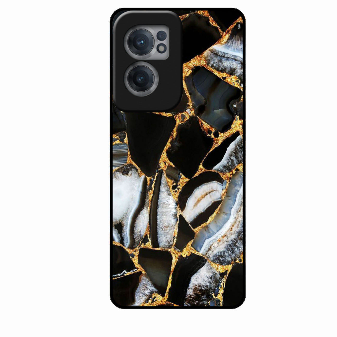 Black Gold Marble Glass Phone Case for Oneplus Nord Ce 2 5G