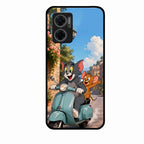 Cartoon Scooter Adventure Premium Glass Phone Case for Redmi 11 Prime 5G
