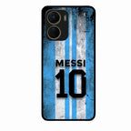 Blue Stripes Number 10 Football Glass Phone Case for Vivo T2X 5G