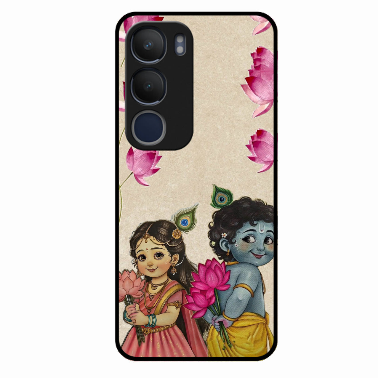 Krishna Eternal Lotus Glass Case for Vivo Y29 5G