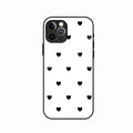 Heart Pattern White Glass Case Cover for iPhone 13 Pro Max