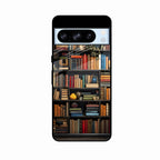 Colorful Bookshelf Art Glass Case Cover for Google Pixel 8 Pro 5G